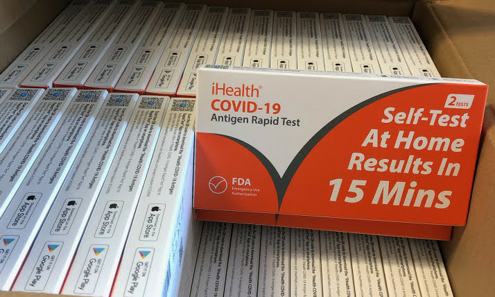box of covid 19 at home tests
