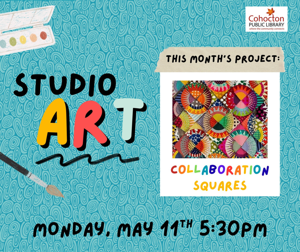 Image of collaboration squares for studio art on may 11th at 5:30pm.